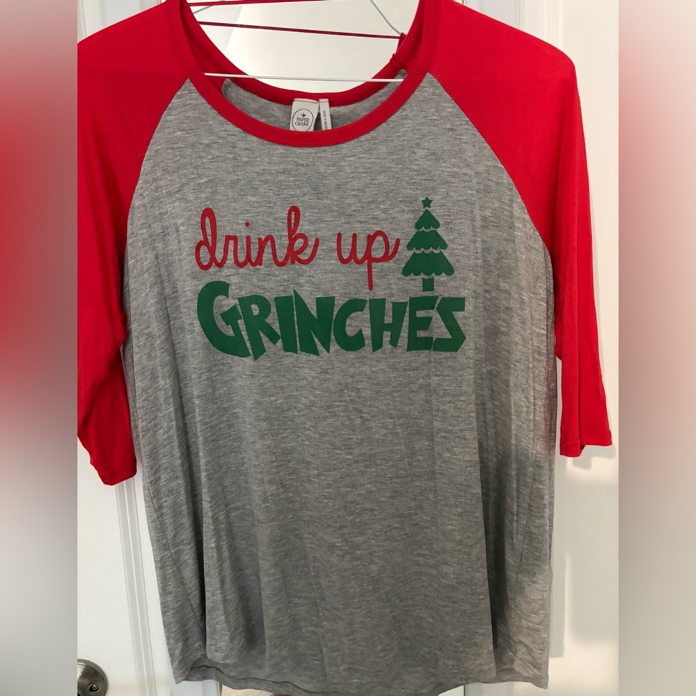 Drink Up Grinches Holiday Tee, Sz Medium Unused